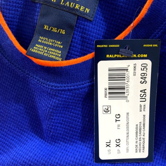 Polo Ralph Lauren Men's Waffle-Knit Thermal Top - Picture 8 of 8